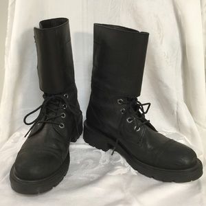 All Saints Black Combat Moto boots Sz 40
